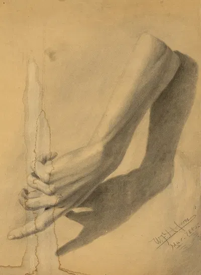 Academic study by Уильям Фаулер Хопсон, 1885 — digital art print download