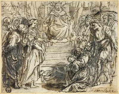 Judgement of Solomon by Абрахам ван Дипенбек — digital art print download