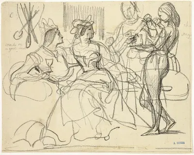 Study by Achille Devéria — digital art print download
