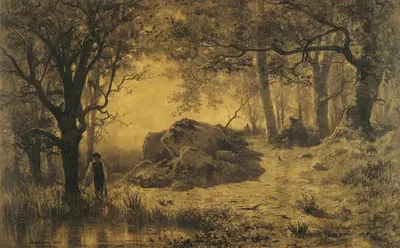 Пруд на краю леса by Адольф Аппиан, 1862 — digital art print download