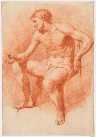 Study of a Male Nude by Адриан ван де Вельде — digital art print download