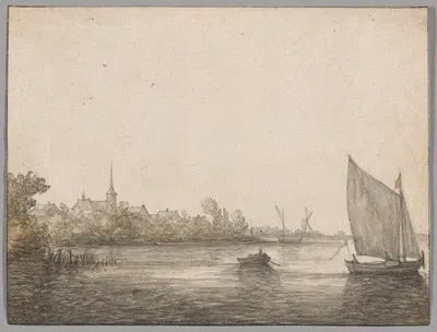 View of IJsselmonde Seen Across the New Maas by Аельберт Кёйп, c. 1640 — digital art print download