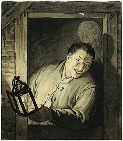 Man with Lantern in Doorway by After Adriaen van Ostade — digital art print download