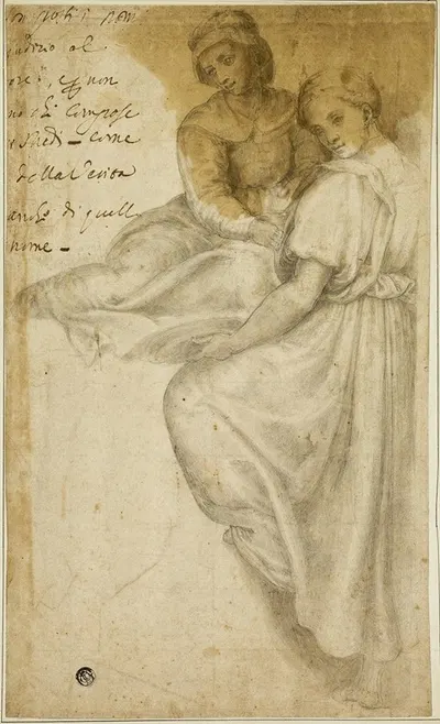 Saint Anne and Standing Woman with Salver by After Andrea del Sarto — digital art print download