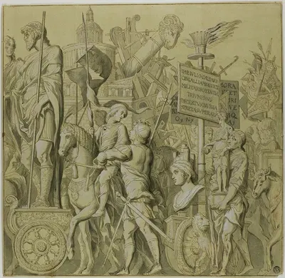 Triumphs of Julius Caesar; Canvas No. II by After Andrea Mantegna — digital art print download