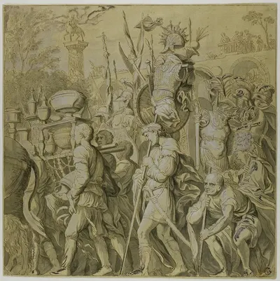 Triumphs of Julius Caesar; Canvas No. VI by After Andrea Mantegna — digital art print download