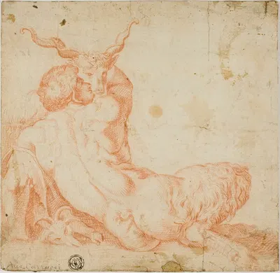 Satyr and Goat by After Annibale Carracci — digital art print download