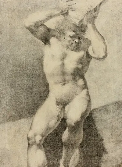 Nude Male Figure by After Correggio — digital art print download