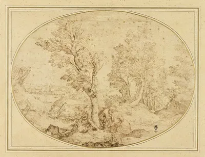 Rest on the Flight into Egypt by Agostino Carracci, c. 1590 — digital art print download
