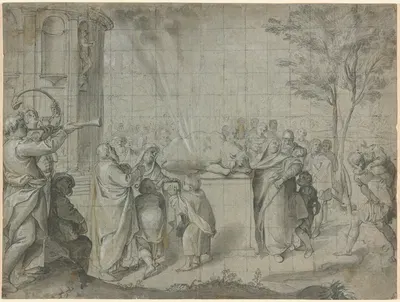 The Sacrifice of Pelias to Neptune by Agostino Carracci, 1584 — digital art print download
