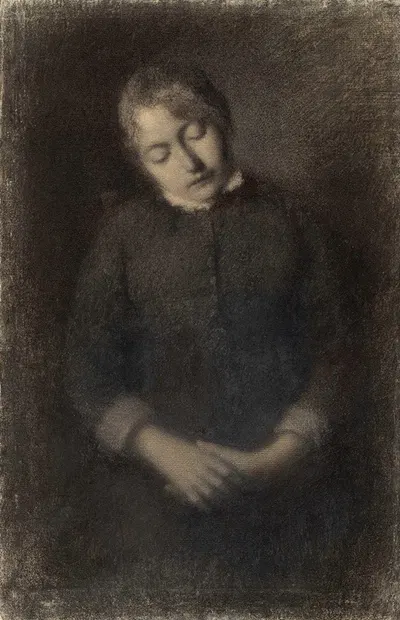 Portrait of the Artist’s Wife Asleep (Marie Guilloux) by Альбер Лебур, c. 1880 — digital art print download