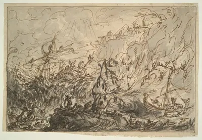 Shipwreck off Seacoast by Алессандро Маньяско — digital art print download