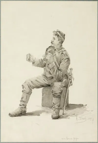 A Good Pipe by Alexandre Bloch, 1897 — digital art print download