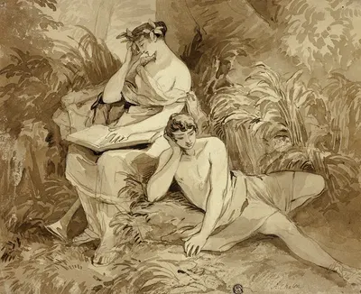 Muse and Poet by Alfred Edward Chalon — digital art print download