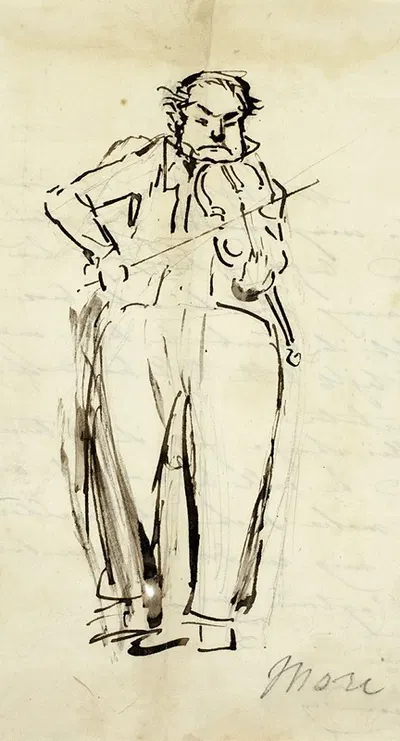 Nicolas Mori, Violinist by Alfred Edward Chalon, c. 1840 — digital art print download