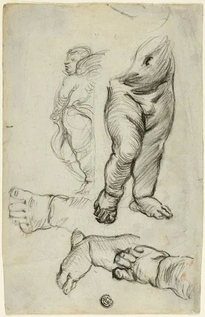 Sketches of Putti by Альфред Джордж Стивенс — digital art print download