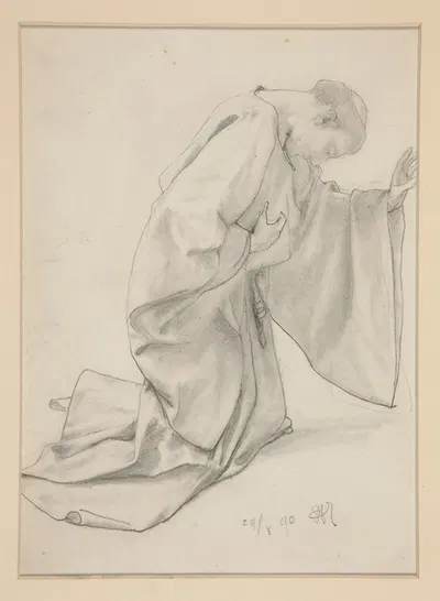 Monk Kneeling by Альфред Парсонс — digital art print download