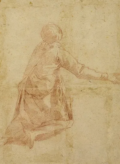 Kneeling Figure from the Back by Andrea Boscoli, 1595-1600 — digital art print download