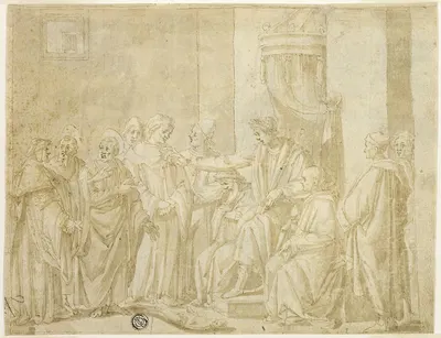 Saints Peter and Paul Disputing with Simon Magus before Nero by Andrea Boscoli, c. 1580 — digital art print download
