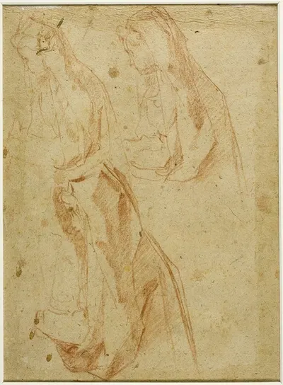 Three Half-length Studies of Veiled Female Figure by Andrea Boscoli, 1595-1600 — digital art print download