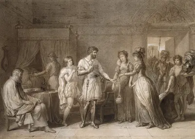 Bayard Refusing the Presents of His Hostess, in Brescia by Анн Луи Жироде-Триосон, c. 1789 — digital art print download