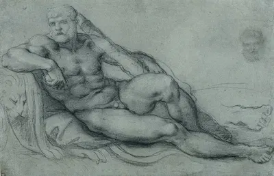 Study of Hercules Resting, with Separate Studies of His Head and Foot by Annibale Carracci — digital art print download