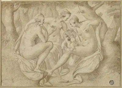 Cecrops’ Daughters Uncover Erichthonius by Anthonie van Blocklandt — digital art print download