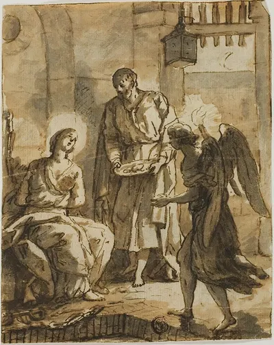 Saint Peter Visiting Saint Agatha in Prison and Healing her Wounds by Антон Рафаэль Менгс — digital art print download