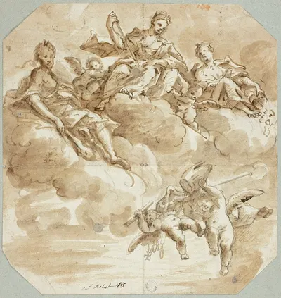 Mary as Queen of Heaven or Apotheosis of Saint by Antonio Balestra — digital art print download