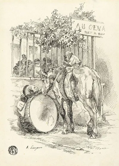 Horse with Monkey on Back by Огюст Андре Лансон — digital art print download