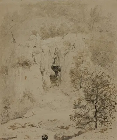 Rocky Landscape by Баренд Корнелис Кёккёк, 1832 — digital art print download