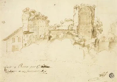 Roman Landscape by Бартоломейс Бринберг, 1630 — digital art print download