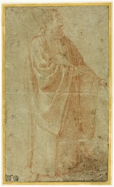 Standing Monk Holding a Book and Staff by Bartolomeo Cesi, c. 1590 — digital art print download
