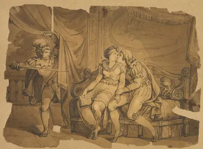 Paolo and Francesca by Бартоломео Пинелли, 1811 — digital art print download