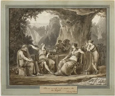 Telemachus Relates His Adventures to the Goddess Calypso, from The Adventures of Telemachus, Book 1 by Бартоломео Пинелли,…