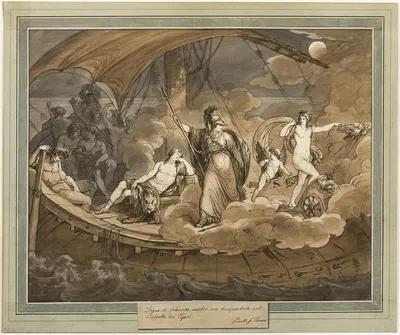 The Dream of Telemachus, from The Adventures of Telemachus, Book 4 by Бартоломео Пинелли, 1808 — digital art print download