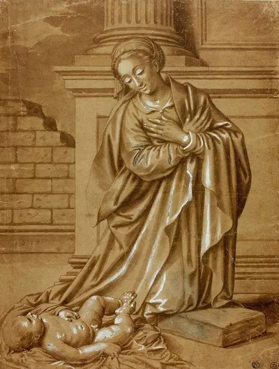 Madonna and Child by Бенвенуто Тизи (Ил Гарафало) — digital art print download
