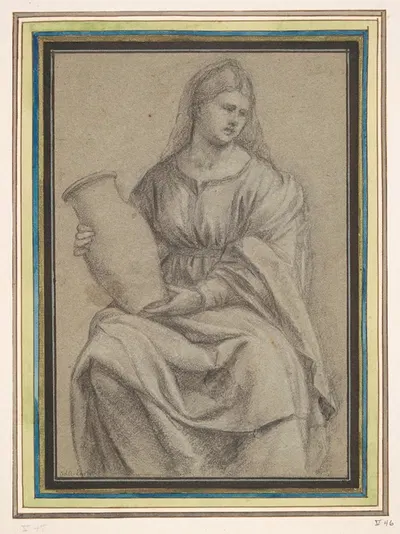 Woman holding a Vase by Бернардино Личинио — digital art print download