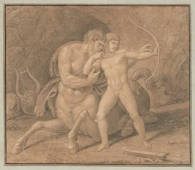 Chiron Teaching Achilles to Shoot with the Bow by Bertel Thorvaldsen — digital art print download