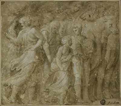 Procession of Figures and Oxen by Biagio Pupini — digital art print download
