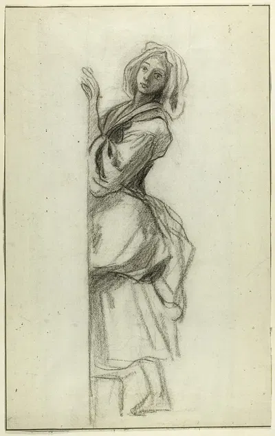 Study of a Peasant Girl by Camille-Joseph-Etienne Roqueplan — digital art print download