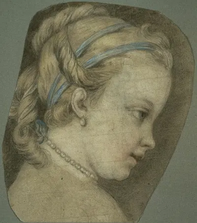 Young Girl Facing to the Right by Charles-André van Loo — digital art print download