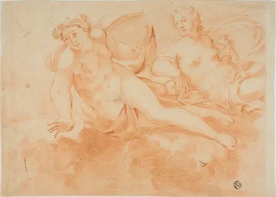Two Cloud-Borne Nude Female Figures by Карло Чиньяни — digital art print download
