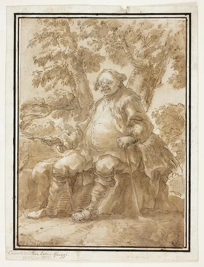 Man Seated in Front of Trees by Carlo Marchionni — digital art print download