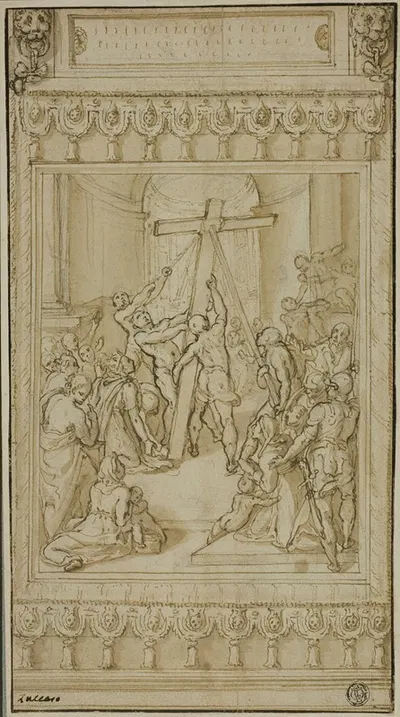 Saint Helena Kneeling before the True Cross by Cesare Nebbia, c. 1582 — digital art print download