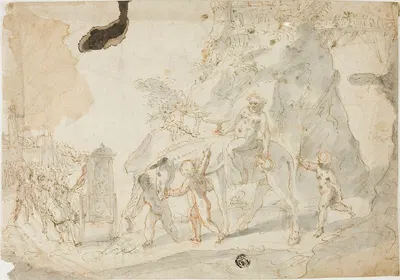 Triumph of Bacchus with Drunken Silenus on Donkey by Cesare Pollini — digital art print download