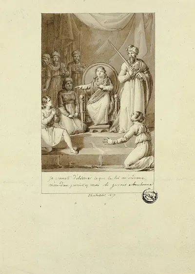 Scene from Racine’s Athalie by Шарль Абрахам Шассела, 1817 — digital art print download
