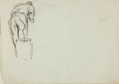 Man Bending Over by Шарль Эмиль Жак, 1833-1894 — digital art print download