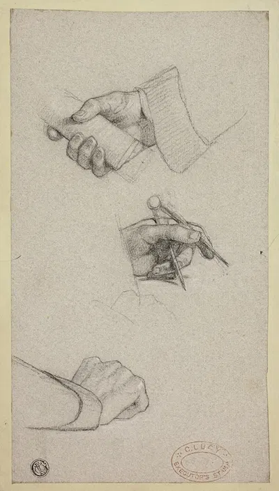 Study of Hands by Charles Lucy, c. 1858 — digital art print download