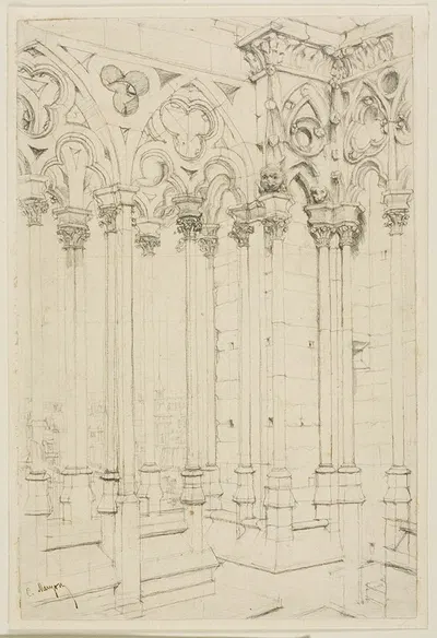 The Gallery of Notre-Dame, Paris by Charles Meryon, 1853 — digital art print download